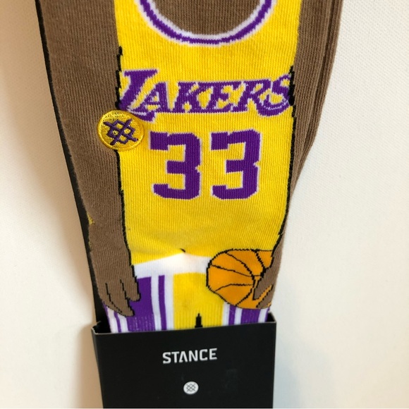 STANCE Los Angeles Lakers Kareem Crew Socks Large 558 Basketball Abdul Men NBA - Picture 5 of 7